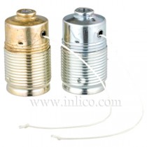 E27 Plated Steel Lampholders with Pull Switch