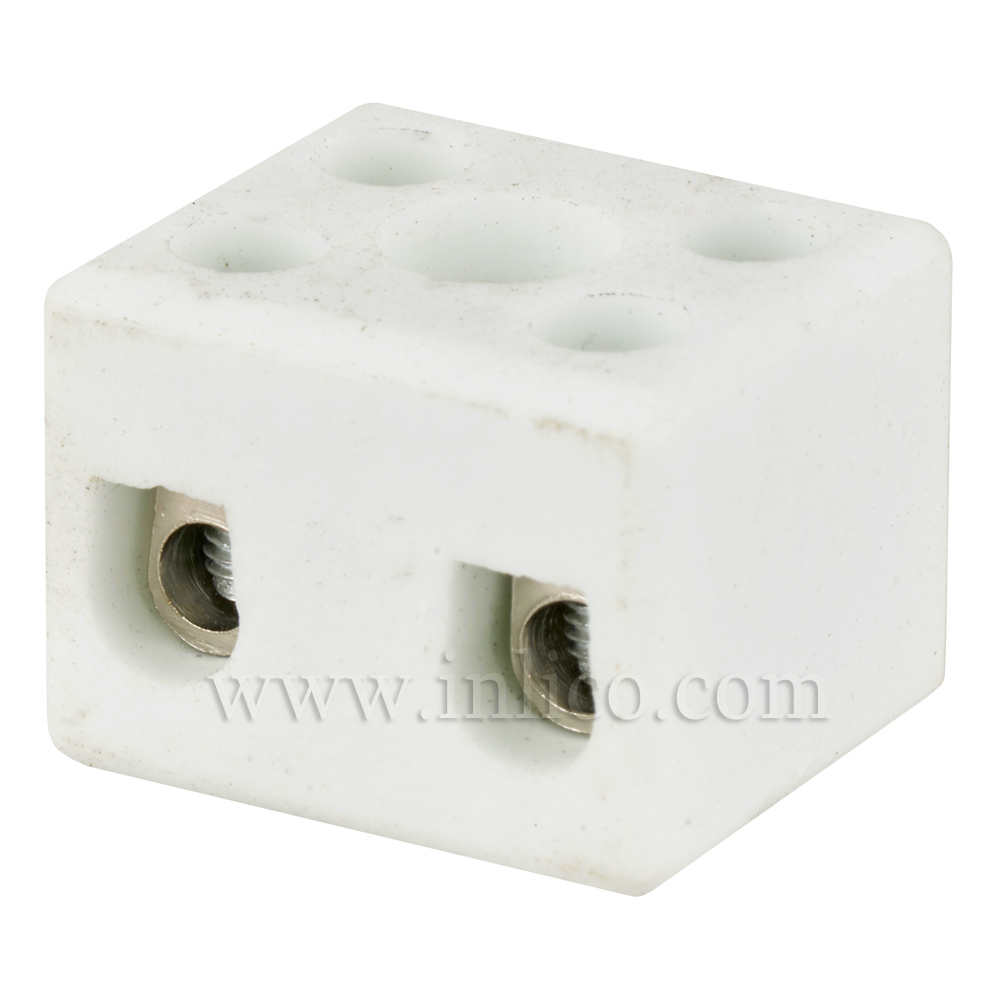 5A 2 WAY PORCELAIN CONNECTOR BLOCK