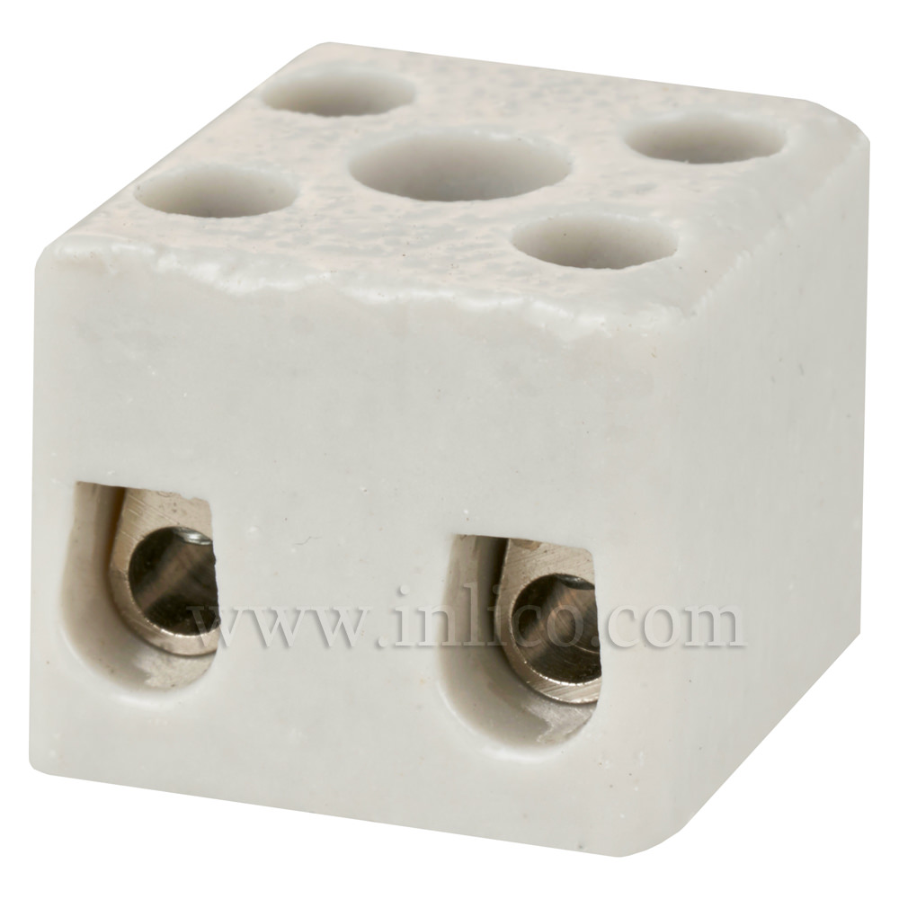 15A 2 WAY PORCELAIN CONNECTOR BLOCK