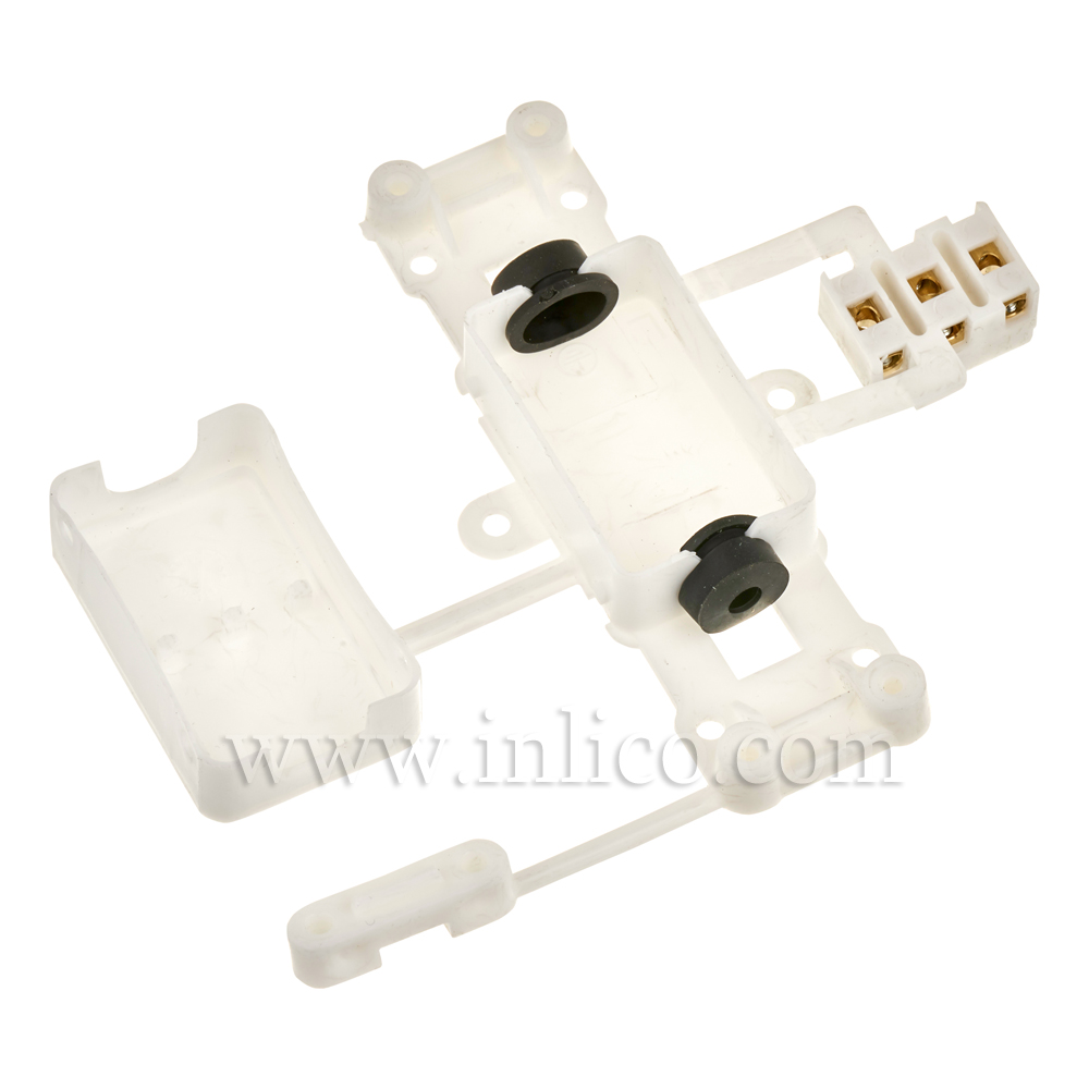 3 WAY INSULATED CONNECTOR BOX WITH CORDGRIP GRIPS AND TWO SHORT SLEEVES TO IP44 (SPLASH PROOF) STANDARD 
CEI60670-22:2005 AND CEI60998-2-1:2002