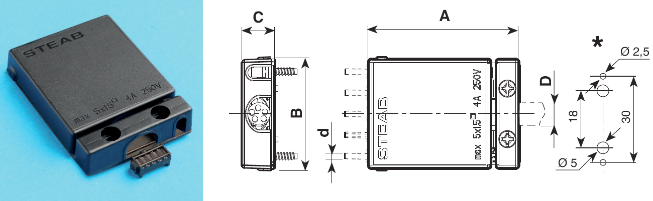 5 WAY INSULATED CONNECTOR BOX 4 AMP 250 VOLT MAX CABLE 1.5 MM SQ EN60598-1:2015+A1 SEMKO APPROVED