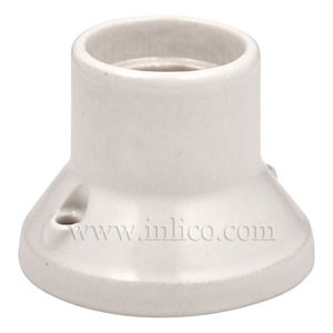 CERAMIC E27 STRAIGHT BATTEN HOLDER WHITE BASE DIAMETER 68MM HEIGHT 52MM