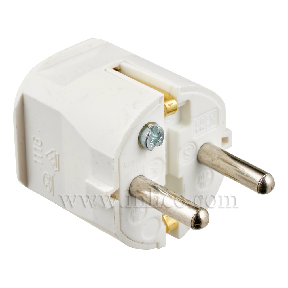 REWIRABLE SCHUKO PLUG TYPE F WHITE VDE APPROVED