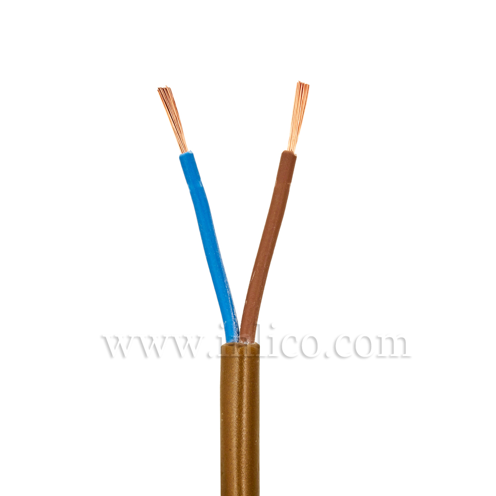 2X.75 ROUND OLD GOLD BRONZE ROUND CABLE HO3VV-F BS5025:2011 <HAR> HARMONISED