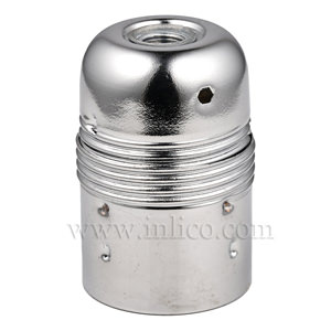 PLAIN SKIRT E27 METAL LAMPHOLDER BRIGHT ZINC PLATED WITH EARTHED CERAMIC INSERT 
APPROVAL ENEC05 TO BS EN 60238:2018:2004