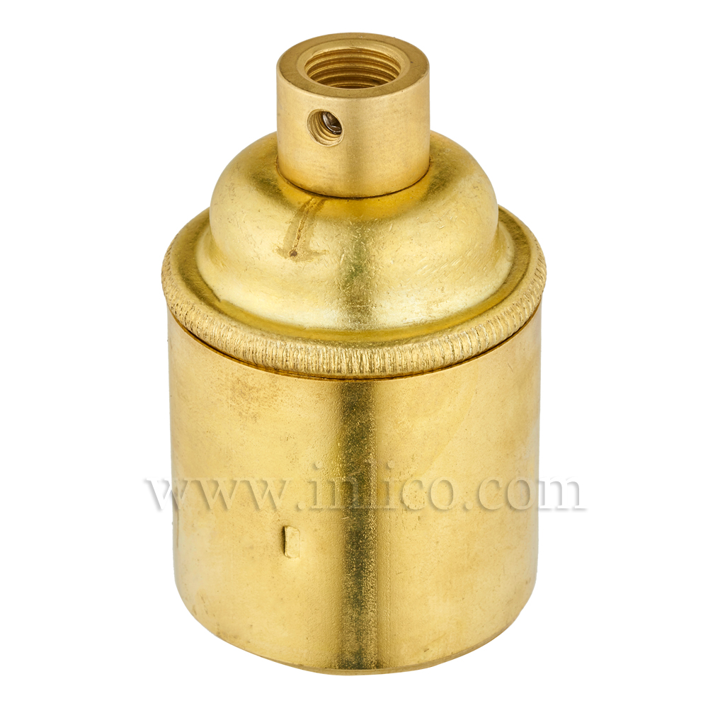 E27 BRASS LAMPHOLDER PLAIN SKIRT M10 X 1 ENTRY WITH EARTH EN 60238:2004 + C11:2005 +A1:2008