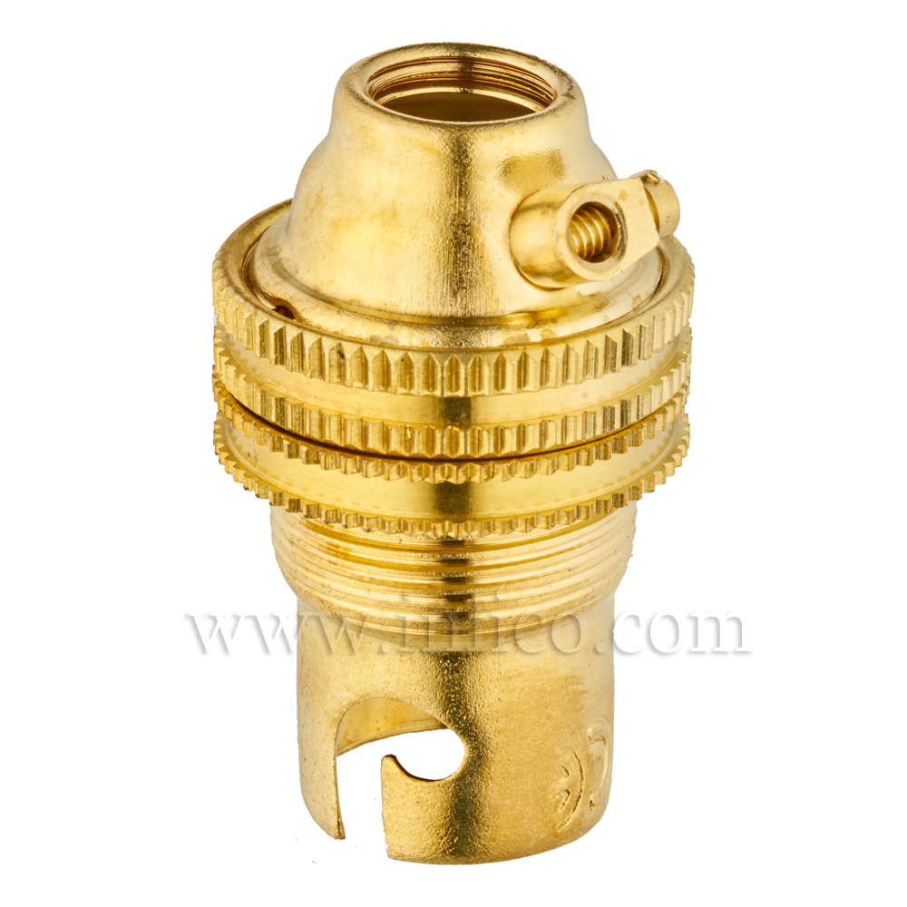 BRASS SBC/B15 L/HLDR + SHADE RING & EARTH TO BSEN 61184:1995 (BS5042:1987)
A016