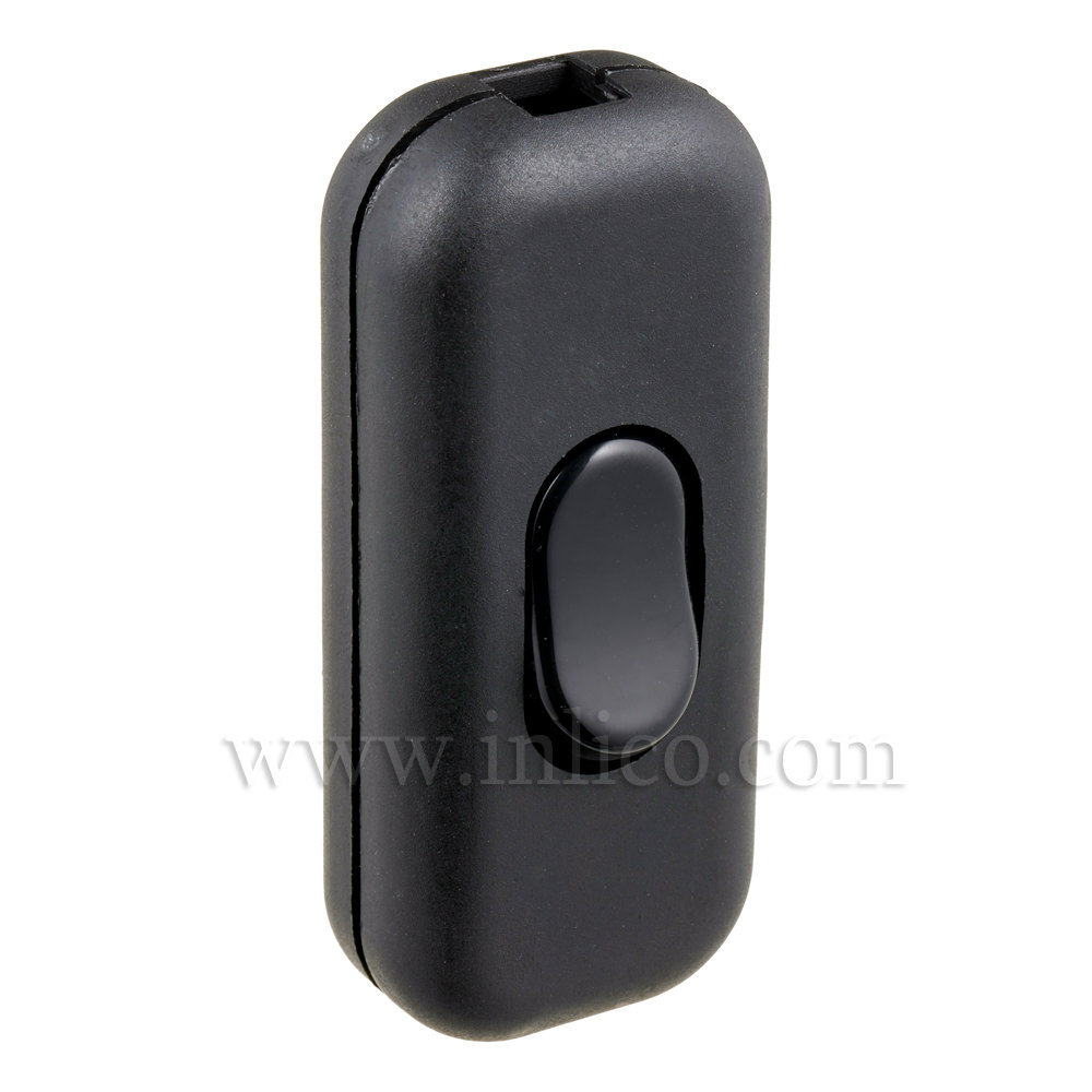 INLINE SWITCH FOR 2 & 3 CORE CABLE BLACK 6A SINGLE POLE SCREW TERMINALS APPROVED EN61058 'S' MARKED