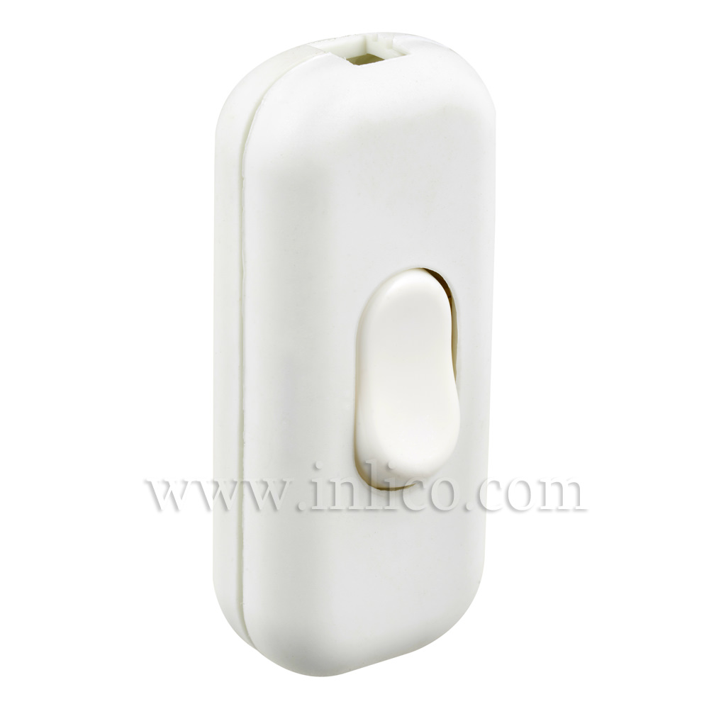 INLINE SWITCH FOR 2 & 3 CORE CABLE WHITE 6A SINGLE POLE SCREW TERMINALS 'S' MARKED