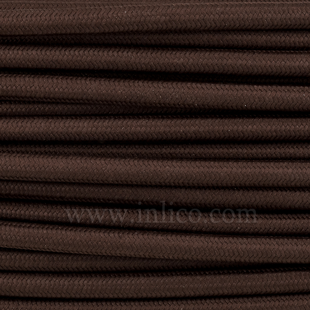 3x0.75MM FABRIC COVERED CABLE DARK BROWN 3 X 0.75MM ROUND PVC/PVC FLEXIBLE CABLE COVERED IN FABRIC BRAIDED SLEEVE 
HO3VV-F BS5025:2011