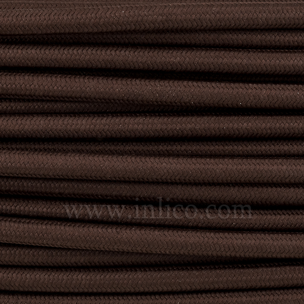 3x0.75MM FABRIC COVERED CABLE DARK BROWN 3 X 0.75MM ROUND PVC/PVC FLEXIBLE CABLE COVERED IN FABRIC BRAIDED SLEEVE 
HO3VV-F BS5025:2011