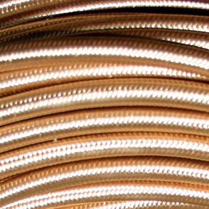 3x0.75MM FABRIC COVERED CABLE GOLD 3 X 0.75MM ROUND PVC/PVC FLEXIBLE CABLE COVERED IN GOLD SILK BRAIDED SLEEVE
HO3VV-F BS5025:2011