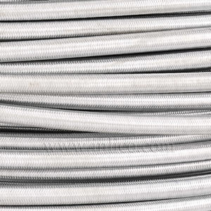 3x0.75MM FABRIC COVERED CABLE LIGHT GREY 3 X 0.75MM ROUND PVC/PVC FLEXIBLE CABLE COVERED IN LIGHT GREY FABRIC BRAIDED SLEEVE HO3VV-F BS5025:2011