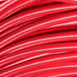 3x0.75MM FABRIC COVERED CABLE RED 3 X 0.75MM ROUND PVC/PVC FLEXIBLE CABLE COVERED IN RED FABRIC BRAIDED SLEEVE
HO3VV-F BS5025:2011