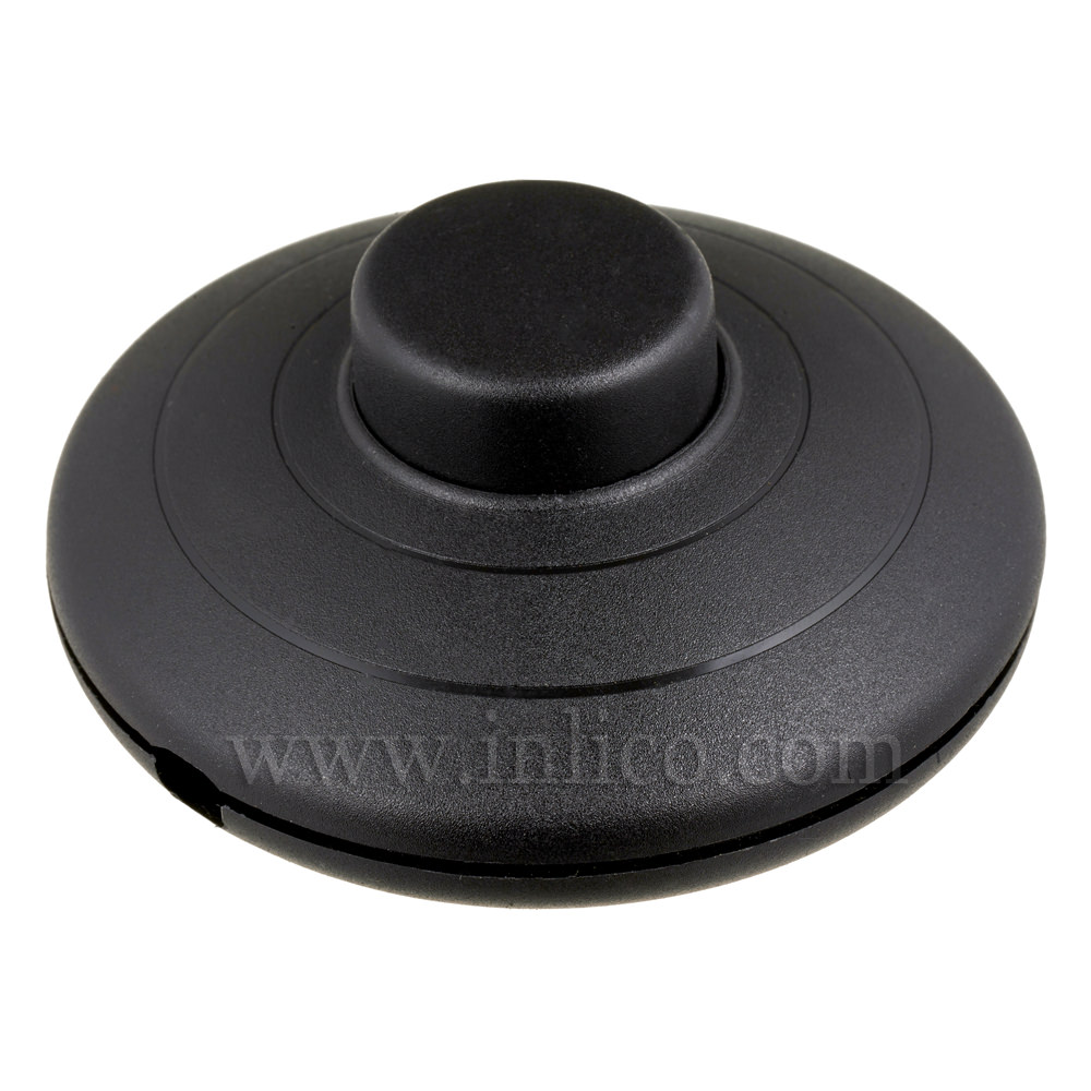 ROUND FOOT SWITCH 2A SINGLE POLE BLACK PUSH FIT TERMINALS ENEC AND UL APPROVED  FILE NUMBER E199215