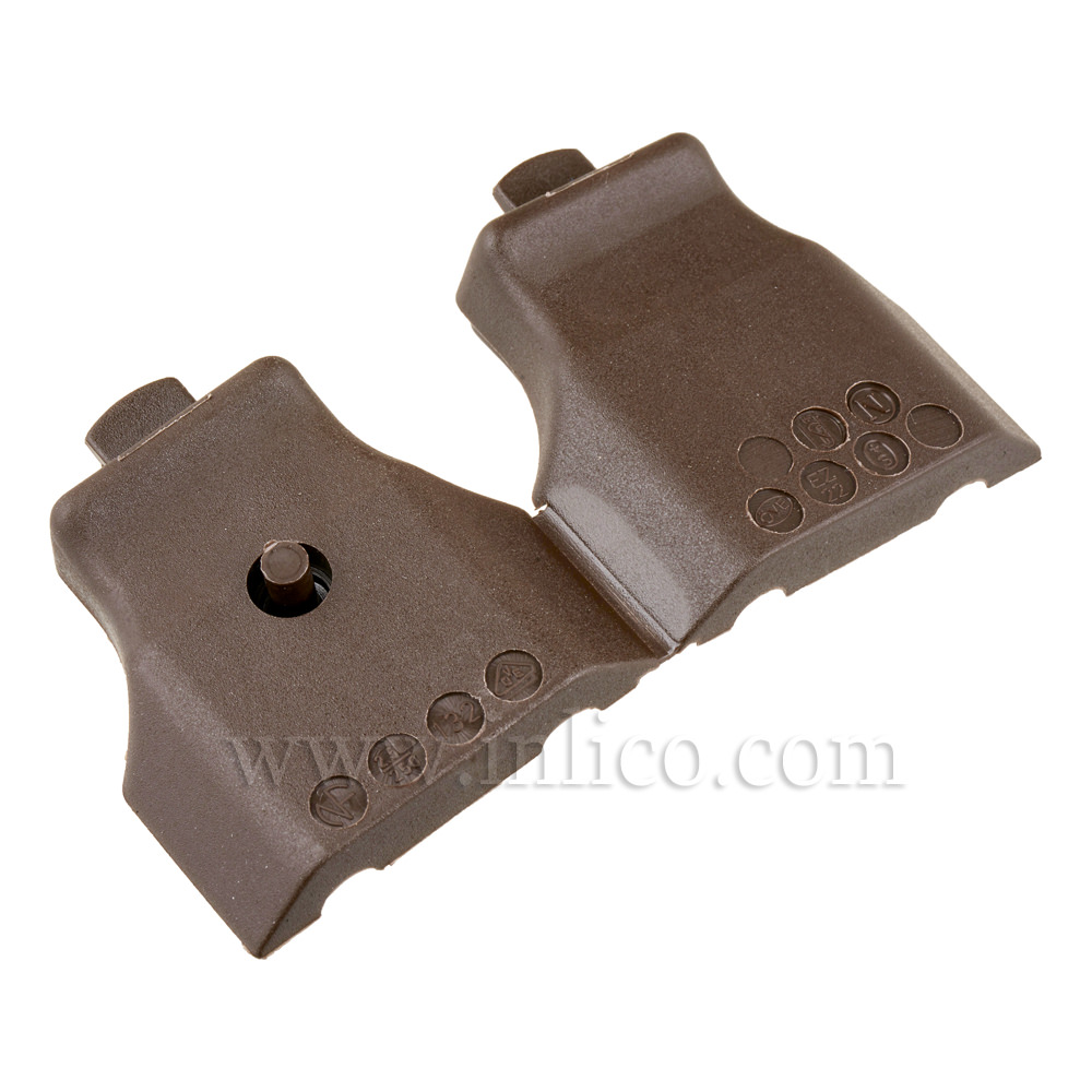 BROWN 2 AMP EURO PLUG BODY FOR FLAT CABLE WITH CRIMP TERMINALS
 CEE 7/16 EN50075 
AFTER WIRING PLASTIC PIN MUST BE DEPRESSED TO SEAL THE PLUG