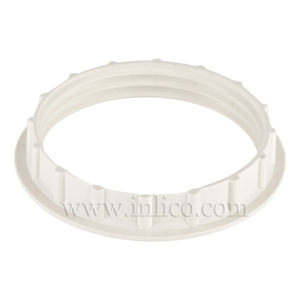 WHITE E27/B22 NARROW LIP SHADE RING THERMOPLASTIC