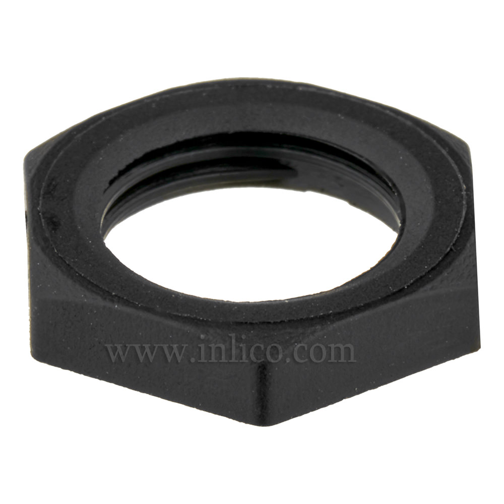 10MM PLASTIC HEX LOCKNUT BLACK