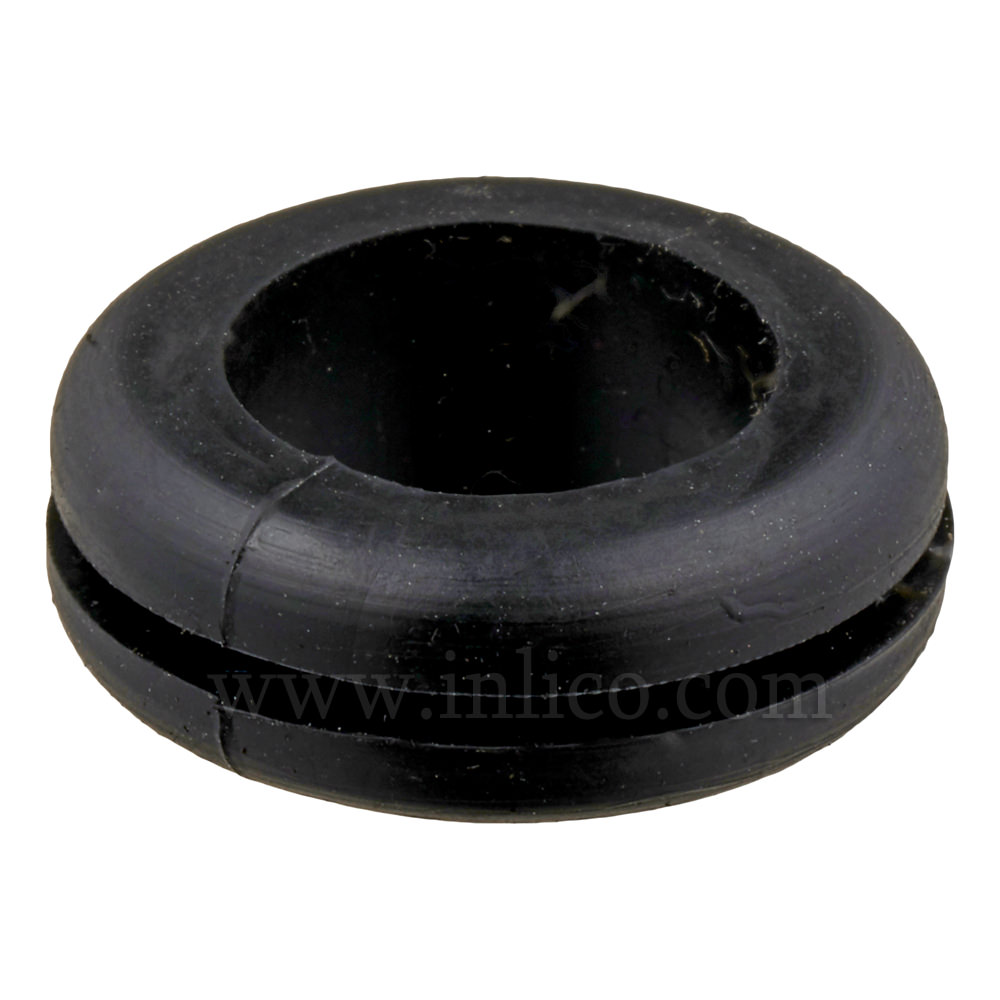 PVC FLEXIBLE GROMMET  BLACK 20.5MM OAD X 7MM OAL X 13MM ID (HOLE) X 15MM GROOVE DIA. X 2MM GROOVE LENGTH