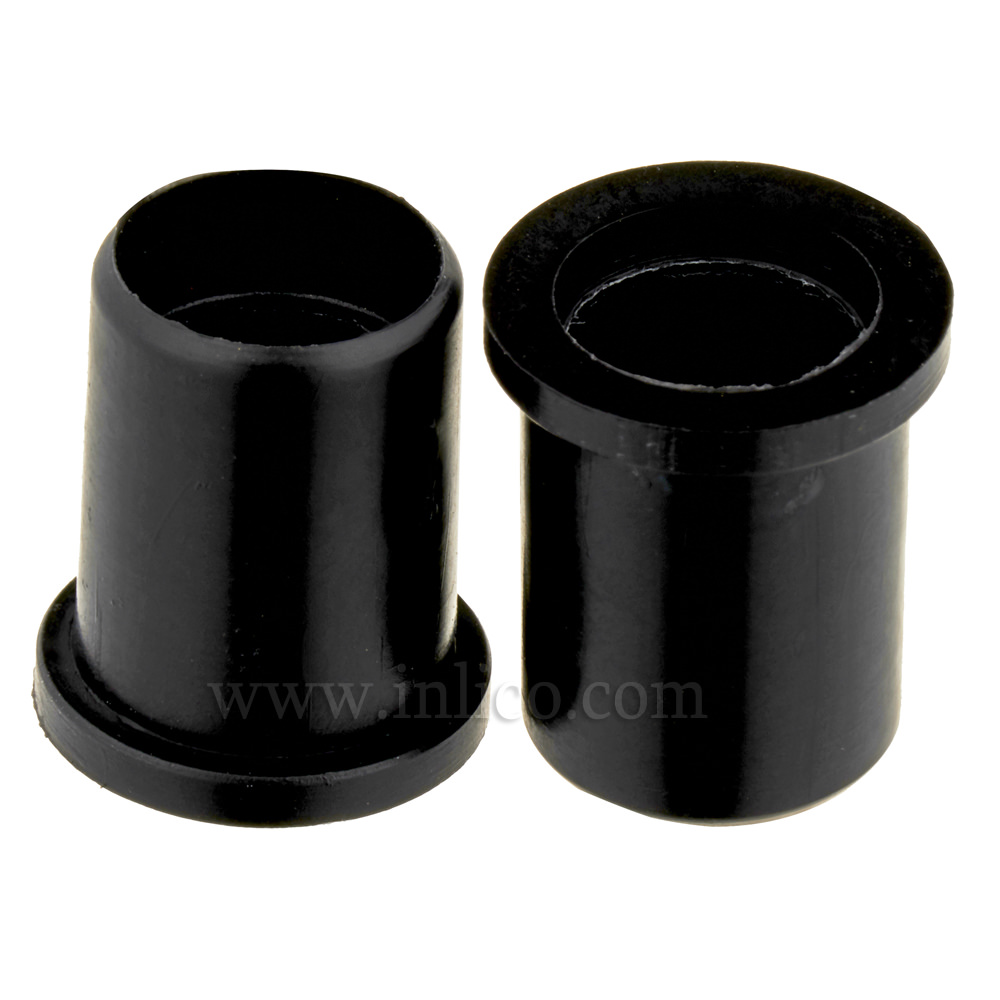 13mm OPEN GROMMET BLACK  ID 7.5mm x OD 11.5mm OAL 14mm POLYETHYLENE