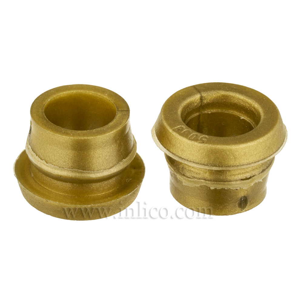 GROMMET GOLD - TO FIT 9MM HOLE DIAMETER - 6.2MM ID, 8MM HIGH , TOTAL OAD 11MM