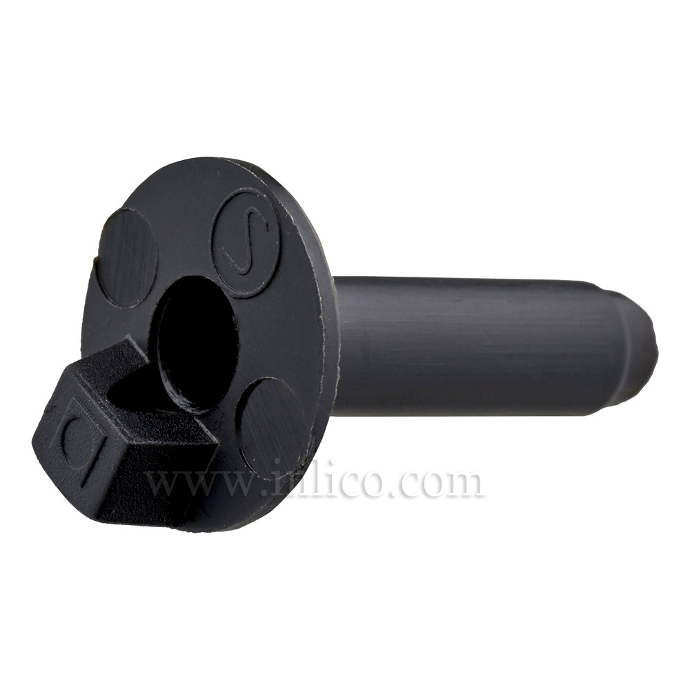 RAISED ISOLATOR FOR E27/B22 LH HEAD:17MM.OD. TUBE: 6.5MM OD 5.5MM ID.OAL 24MM. NYLON 66 HEAT RESISTING