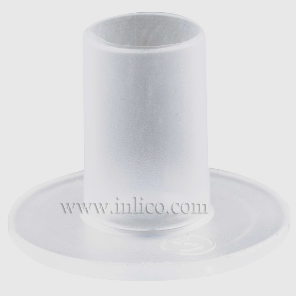 CABLE ISOLATOR FOR E14/B15 LAMPHOLDER 16MM OD 11MM OAL TUBE ID 6.2MM POLYETHYLENE CLEAR