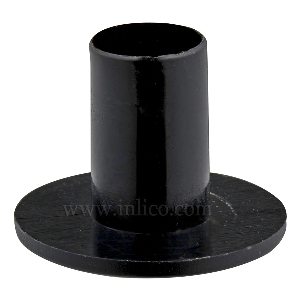 CABLE ISOLATOR FOR E14/B15 LAMPHOLDER 16MM OD X 12MM LONG SHANK HEAT RESISTING NYLON BLACK