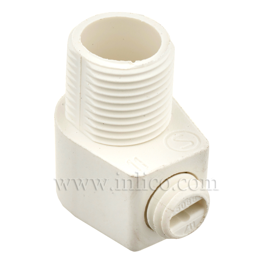 MALE CORDGRIP WHITE -  M13X1 THREAD 11MM LENGTH -  NYLON 66 RV  - 120 DEG C MAXIMUM CONTINUOUS WORKING TEMP