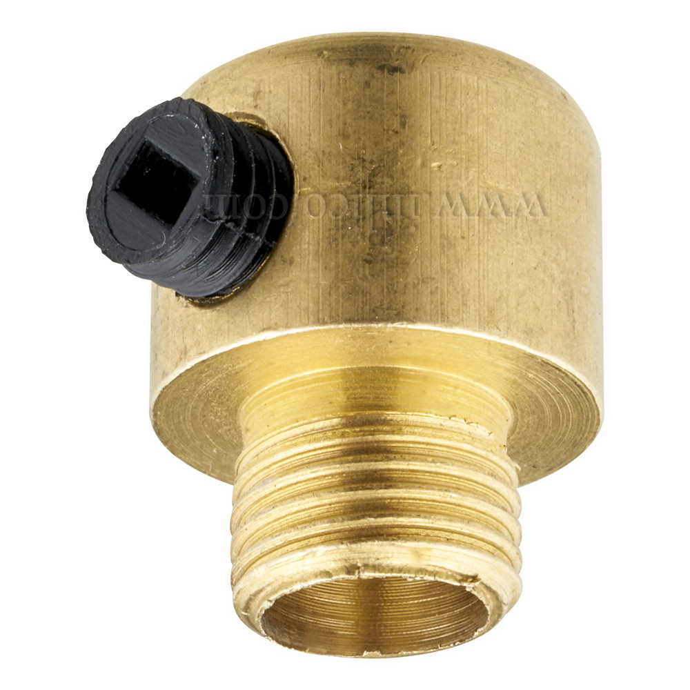 BRASS CORDGRIP MALE M10X1 RAW FINISH WITH BLACK PLASTIC GRUBSCREW