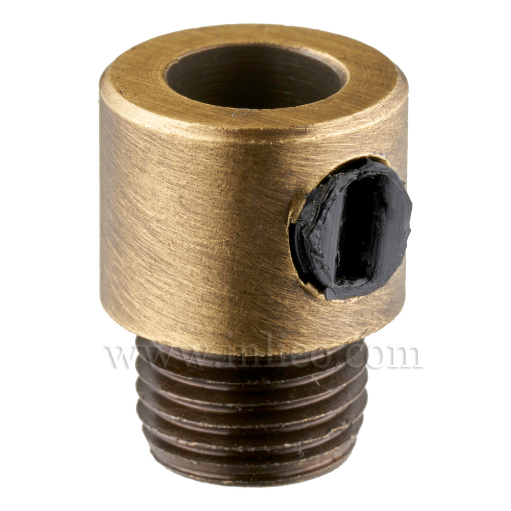 M10X1 CORDGRIP MALE BRASS WITH BLACK PLASTIC M6 X 6.5MM GRUBSCREW

