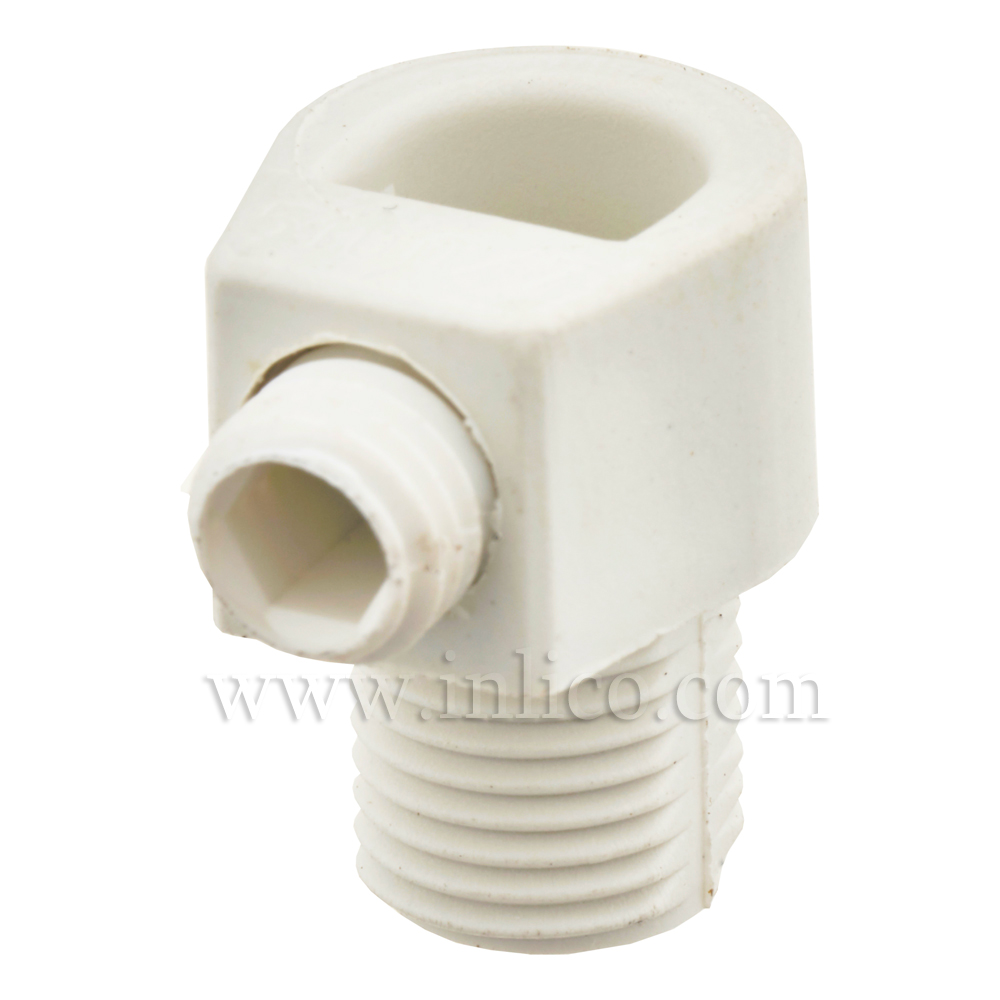 CORDGRIP MALE WHITE M10X1 - THREAD LENGTH10MM WITH M7 LOCKING SCREW - NYLON 66 RV  - 120 DEG C MAXIMUM CONTINUOUS WORKING TEMP