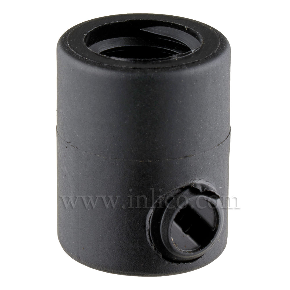 M8 S/LOCK C/GRIP FEMALE BLACK WITH M6 GRUB SCREW