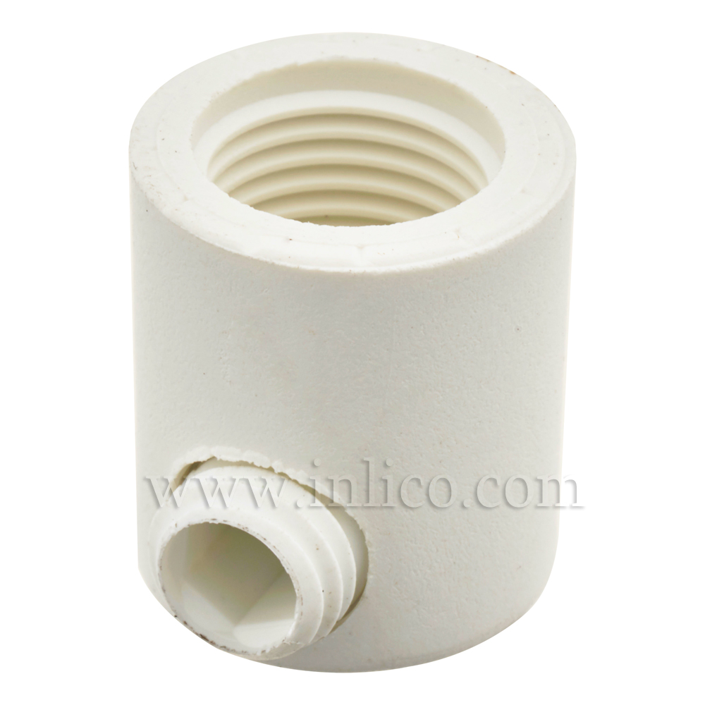 10MM S/LOCK C/GRIP FEMALE WHITE LONG WITH M7 GRUB SCREW