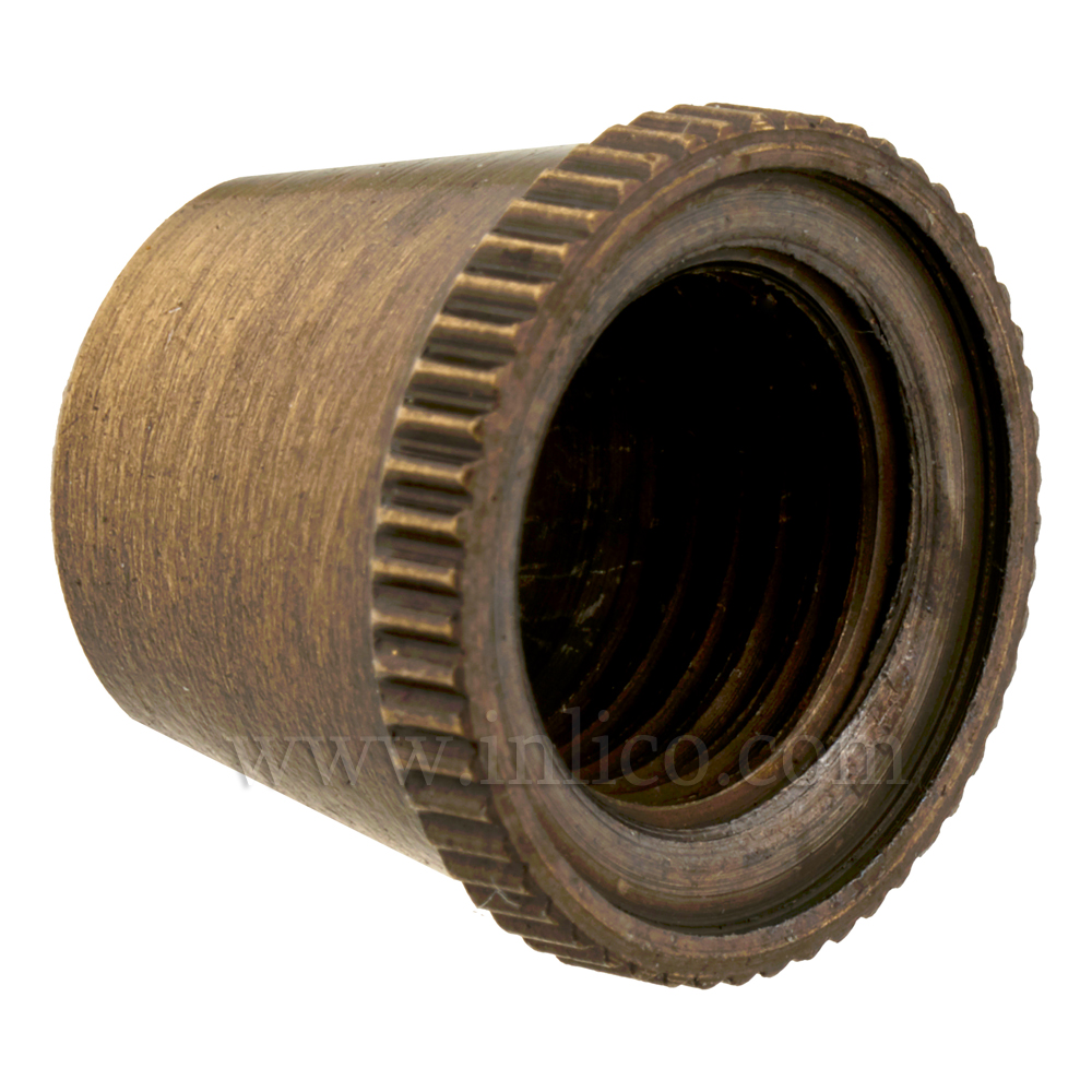 SHORT CAP FOR 2-PART LOCKING CORDGRIP ANTIQUE FINISHED BRASS