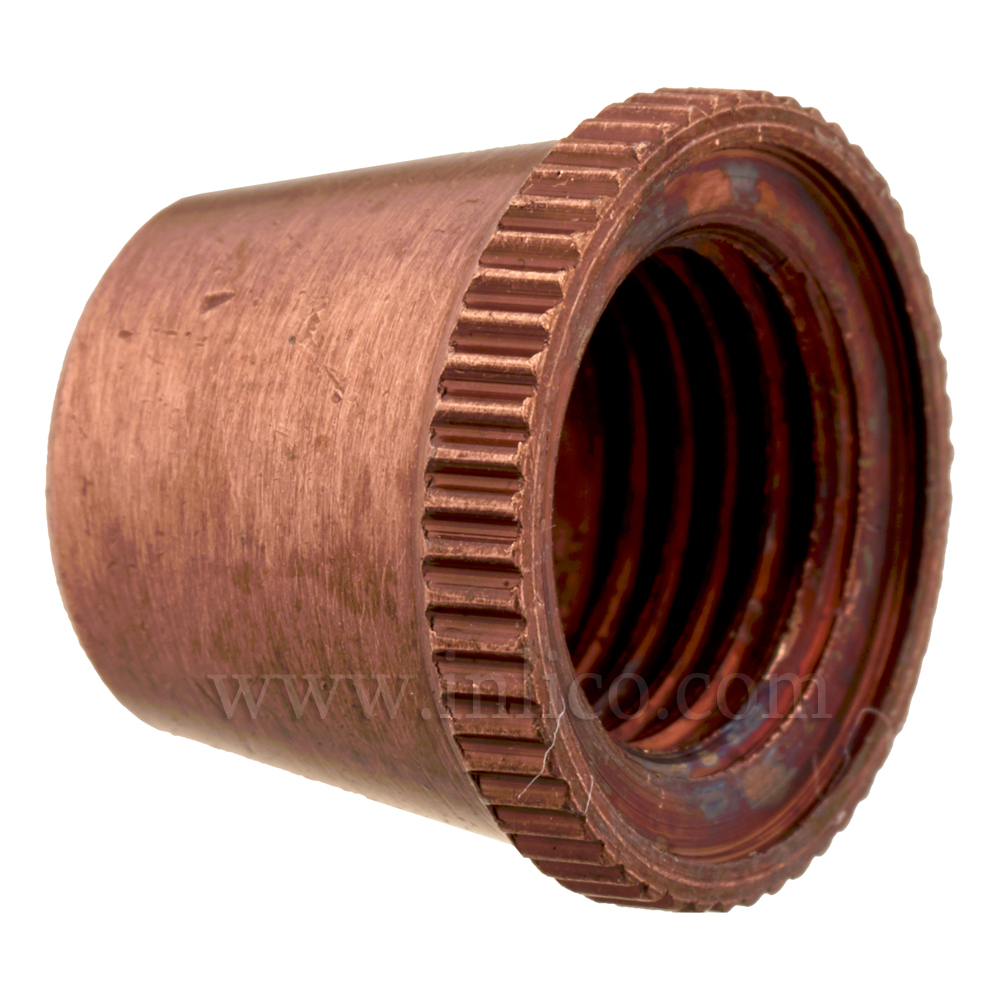 SHORT CAP FOR 2-PART LOCKING CORDGRIP ANTIQUE COPPER FINISH ON BRASS