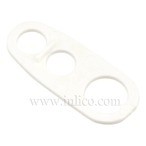 3 HOLE CORD GRIP - WHITE  39.5 x 16mm(widest)