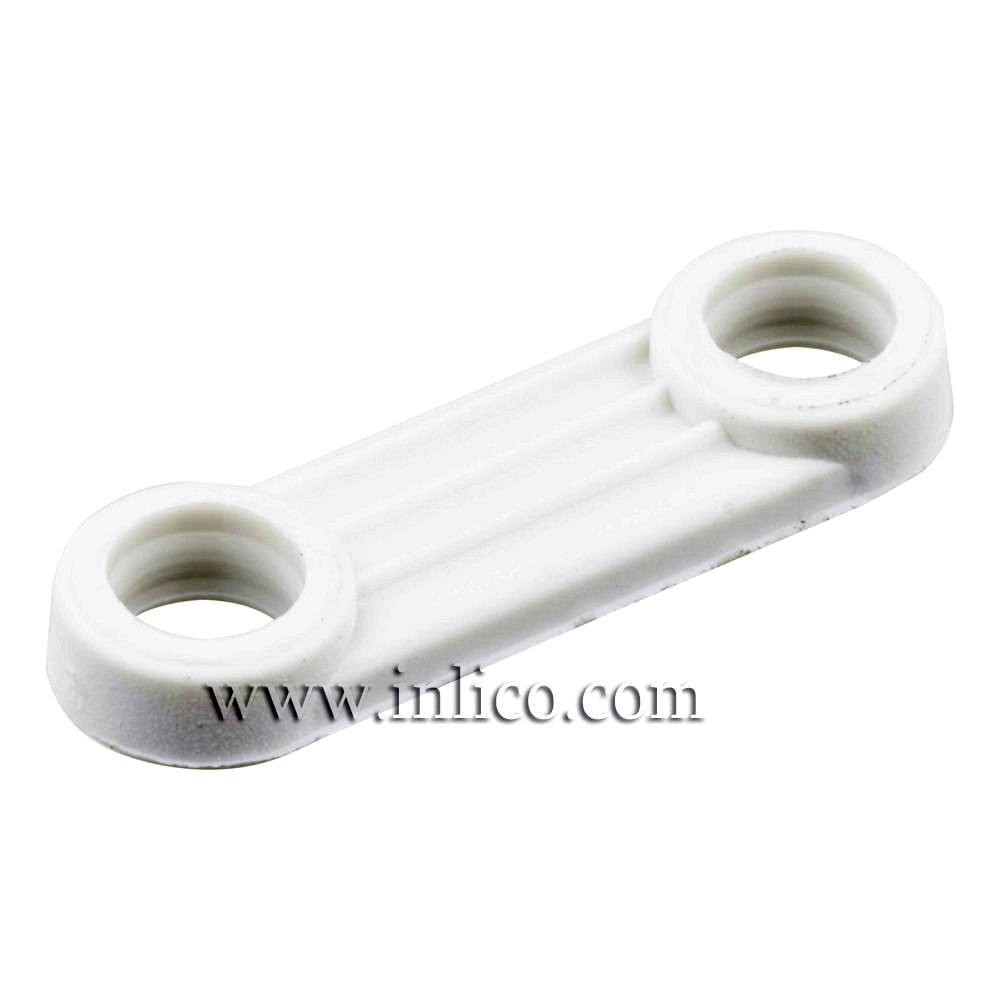 FIXING STRAP WHITE, NYLON 66, OAL 23MM  BETWEEN CENTRES 16MM THICKNESS 3MM HOLE DIAMETER 4.2MM
