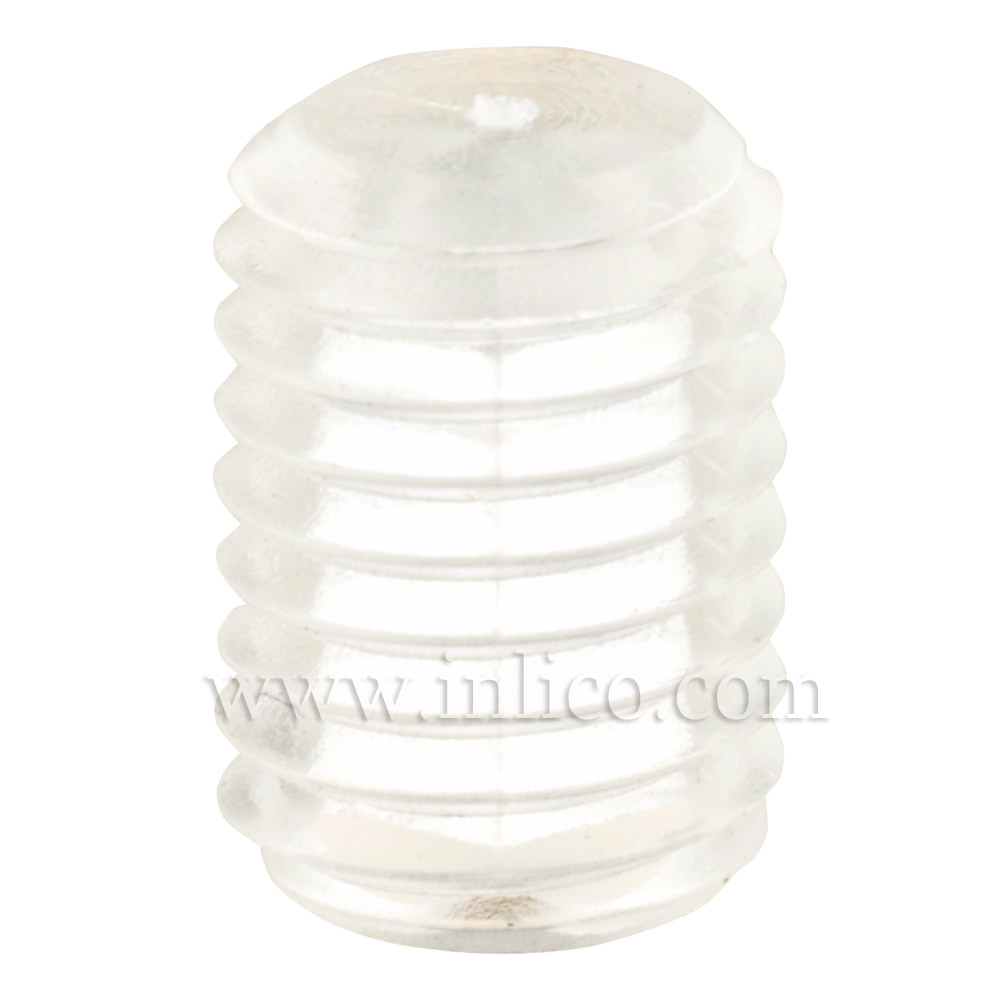 GRUB SCREW M7 OAL 10MM CLEAR POLYCARBONATE