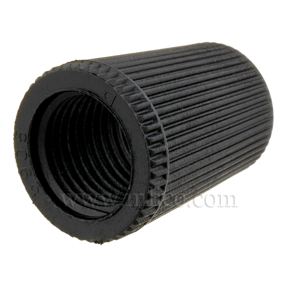 LONG CAP FOR 2-PART LOCKING CORDGRIP BLACK 18MM OAL NYLON66 RV