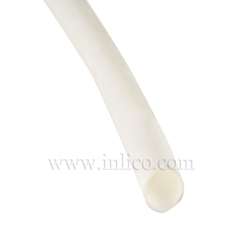 SILICONE SLEEVING 7MM ID 60 deg SHORE HARDNESS WHITE TEMPERATURE RANGE -40 deg C TO +200 deg C. 50M ROLL