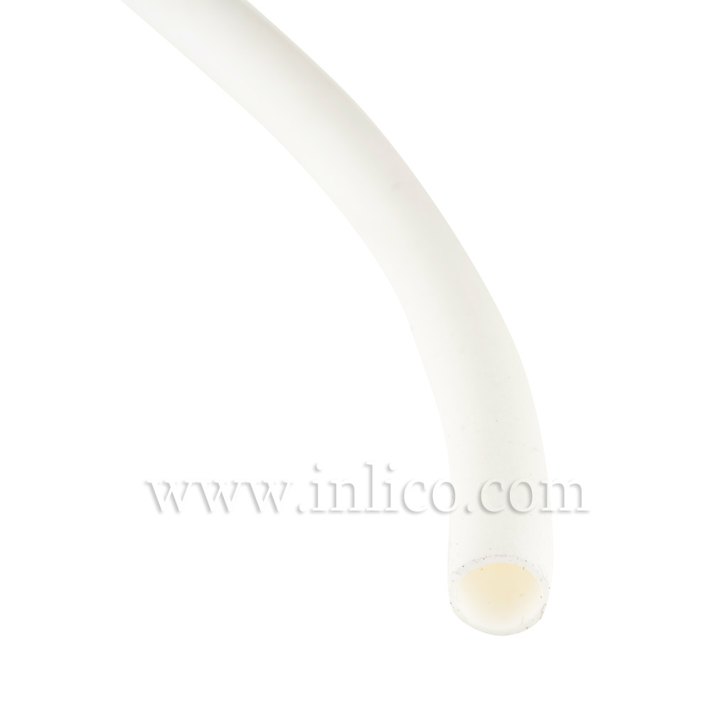 SILICONE SLEEVING 5MM ID 60 deg SHORE HARDNESS WHITE TEMPERATURE RANGE -40 deg C TO +200 deg C. 50M ROLL