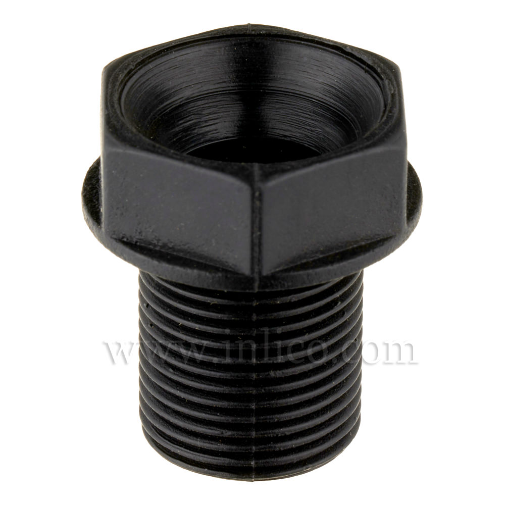 1/2" POTTERY NIPPLE LONG 15mm BLACK