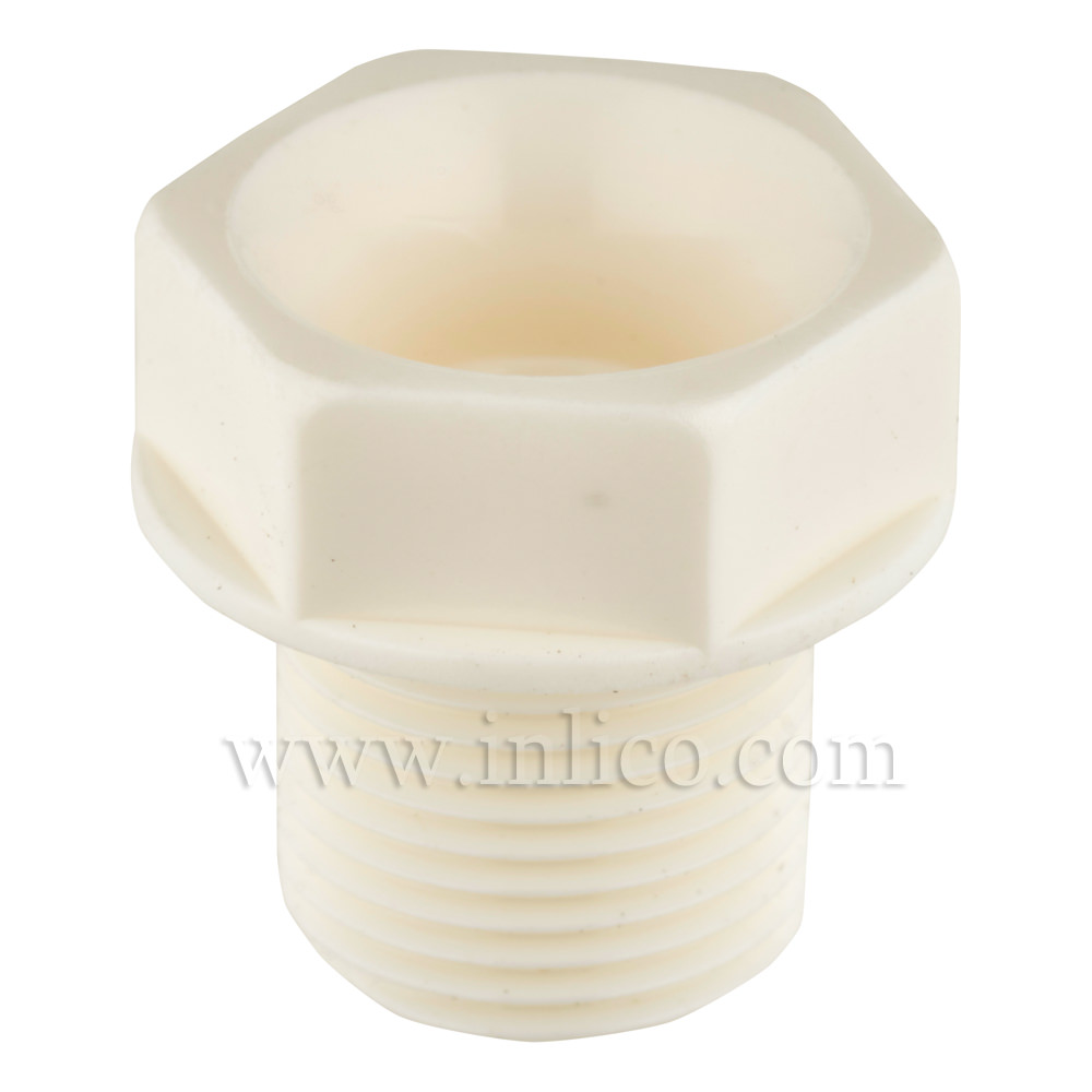 1/2" POTTERY NIPPLE SHORT 12mm WHITE