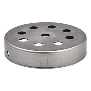 RAW STEEL CEILING CUP 100MM DIA. X 22MM 10.5MM CENTRE HOLE & 8 RADIAL HOLES 
