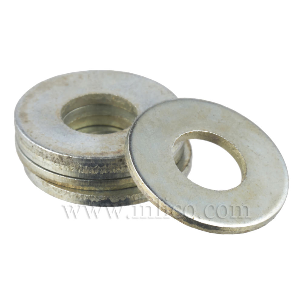 38MM x 1.5MM THICK STEEL WASHER BZP 10.5MM HOLE