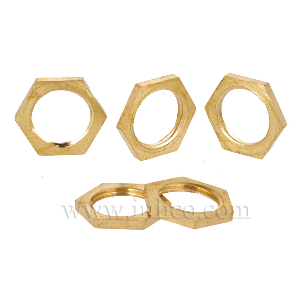 M10 X 1 BRASS LOCKNUT 3MM THICK 13MM A/F