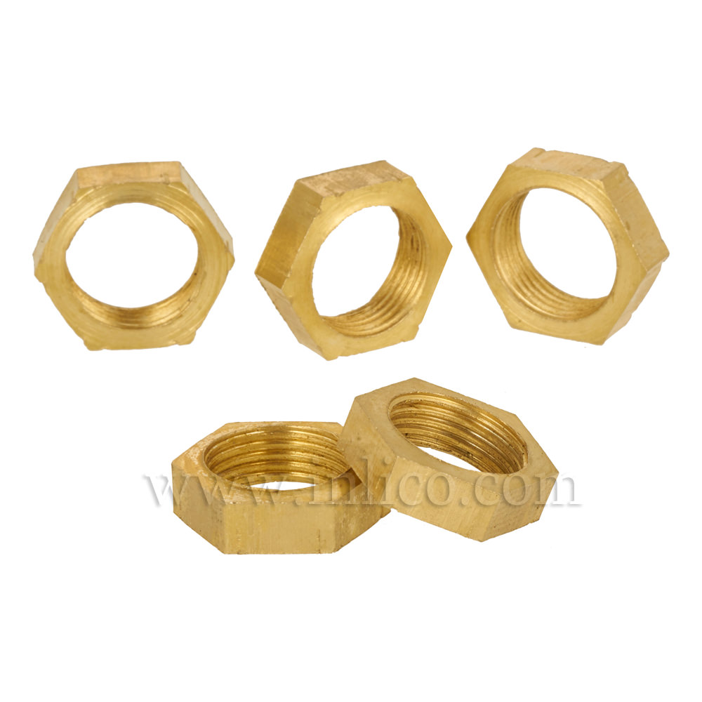 M13 X 1 LOCKNUT 5MM THICK 17MM AF SOLID BRASS