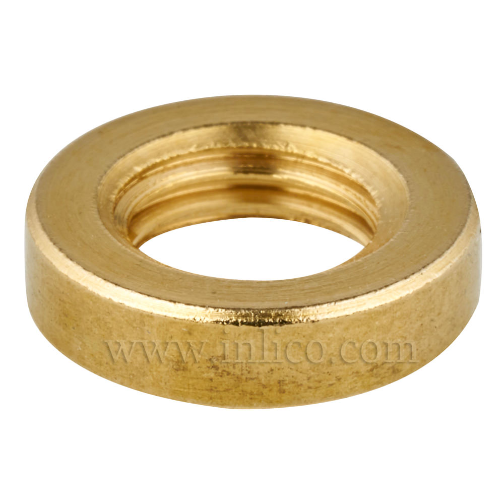 BRASS RING NUT M8x1 12.5MM OD 3MM THICKNESS