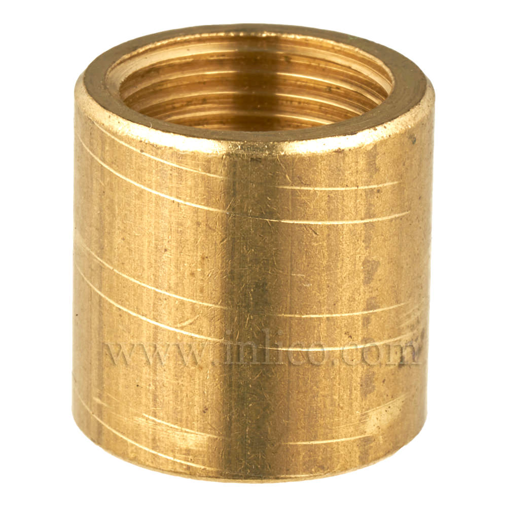 BRASS COUPLER 12MM LONG/12MM DIAMETER M10x1 INTERNAL THREAD